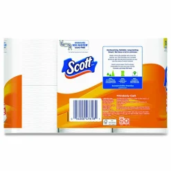 Scott ComfortPlus Toilet Paper, Double Roll, Bath Tissue, Septic Safe, 1-Ply, White, 231 Sheets/Roll, 12 Rolls/Pack, 4 Packs/Carton