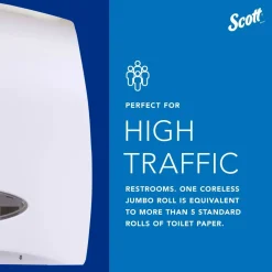 Scott Essential Coreless Jumbo Roll Tissue Dispenser, 14.25 x 6 x 9.75, White