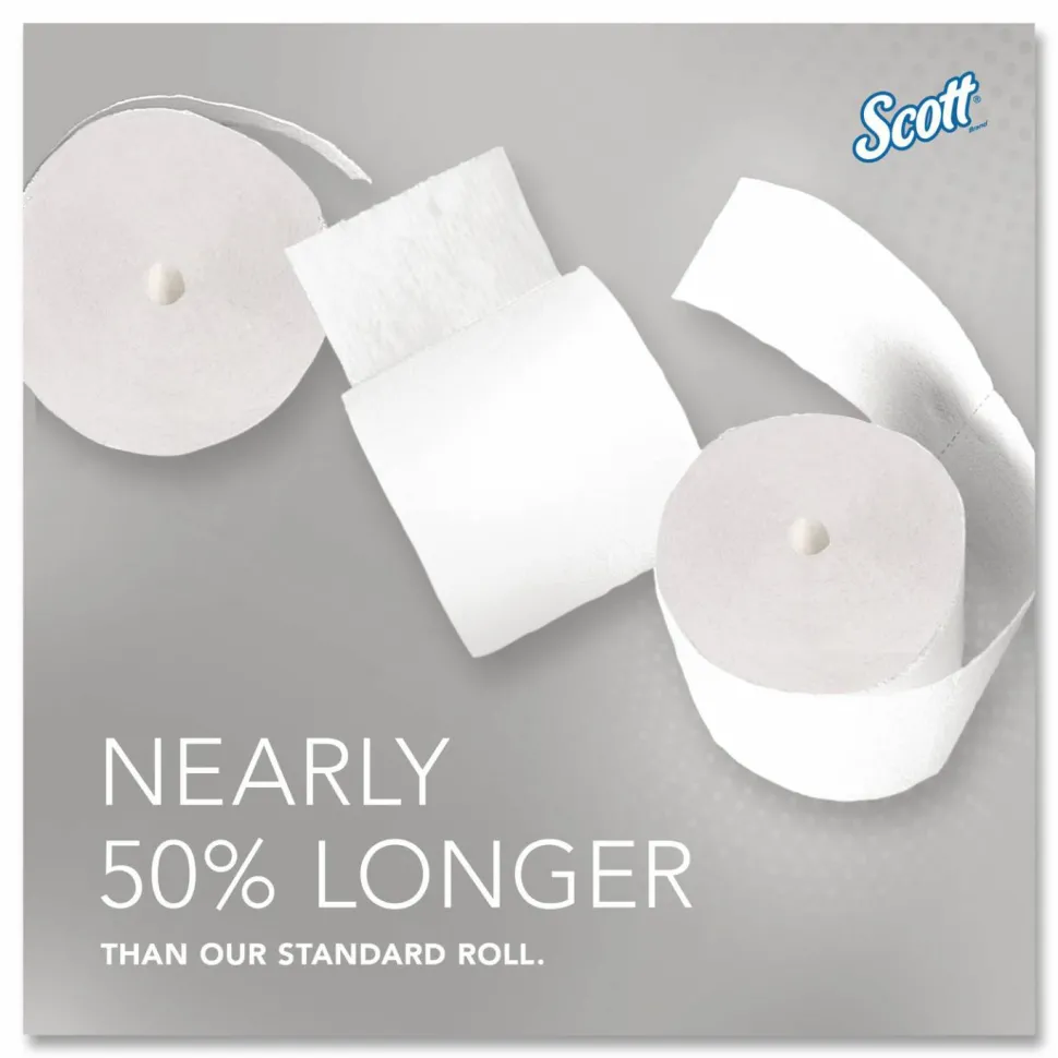 Scott Essential Coreless 2-Ply Toilet Paper, 65% Recycled, 1000 Sheets Per Roll, Pack Of 36 Rolls