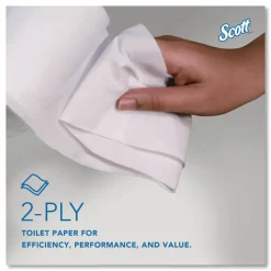 Scott Essential Coreless 2-Ply Toilet Paper, 65% Recycled, 1000 Sheets Per Roll, Pack Of 36 Rolls