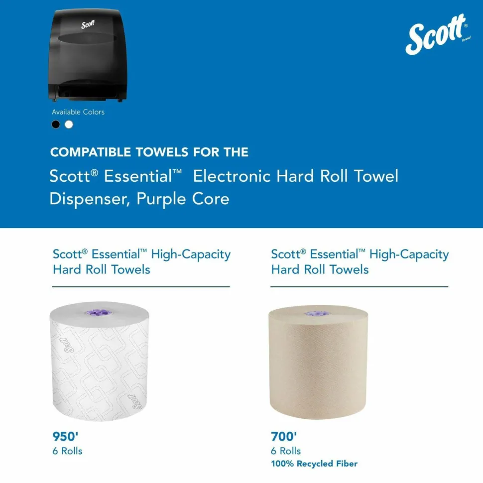Scott Essential Electronic Hard Roll Towel Dispenser, 12.7 x 9.57 x 15.76, Black