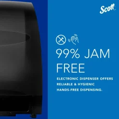 Scott Essential Electronic Hard Roll Towel Dispenser, 12.7 x 9.57 x 15.76, Black