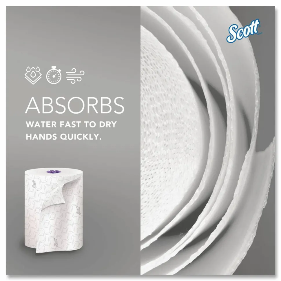 Scott Essential High Capacity Hard Roll Paper Towels with Elevated Design and Absorbency Pockets, 950' Per Roll, 6 Rolls Per Case