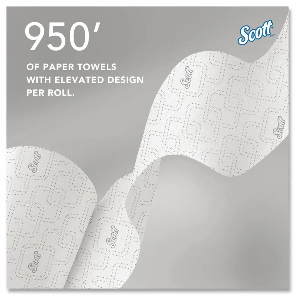 Scott Essential High Capacity Hard Roll Paper Towels with Elevated Design and Absorbency Pockets, 950' Per Roll, 6 Rolls Per Case