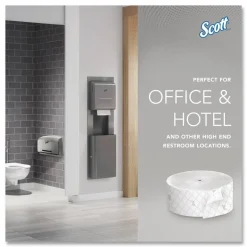 Scott Essential Jumbo Roll Coreless 2-Ply Toilet Paper, 1,150' Per Roll, 65% Recycled, Pack Of 12 Rolls