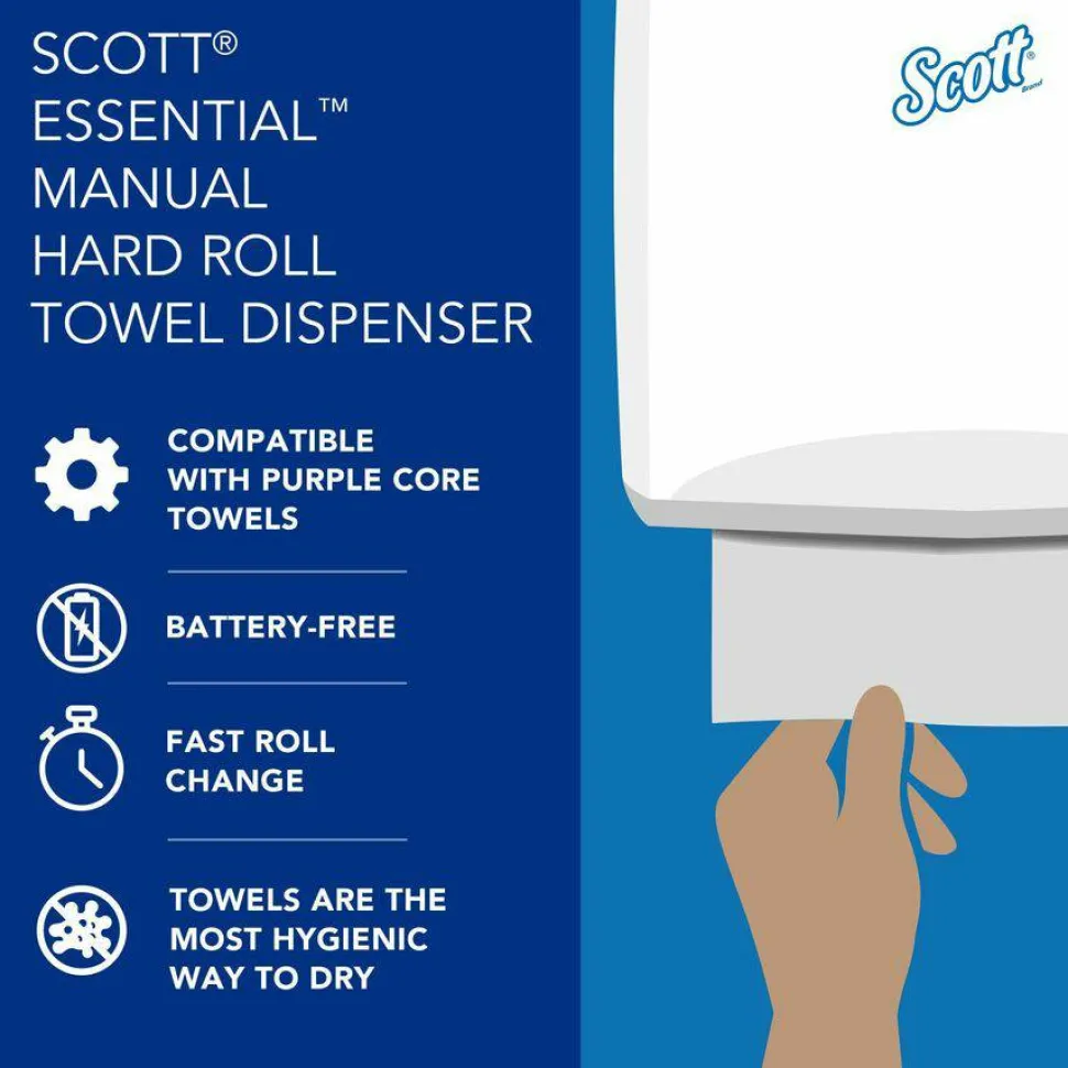 Scott Essential Manual Hard Roll Towel Dispenser, 13.06 x 11 x 16.94, Black