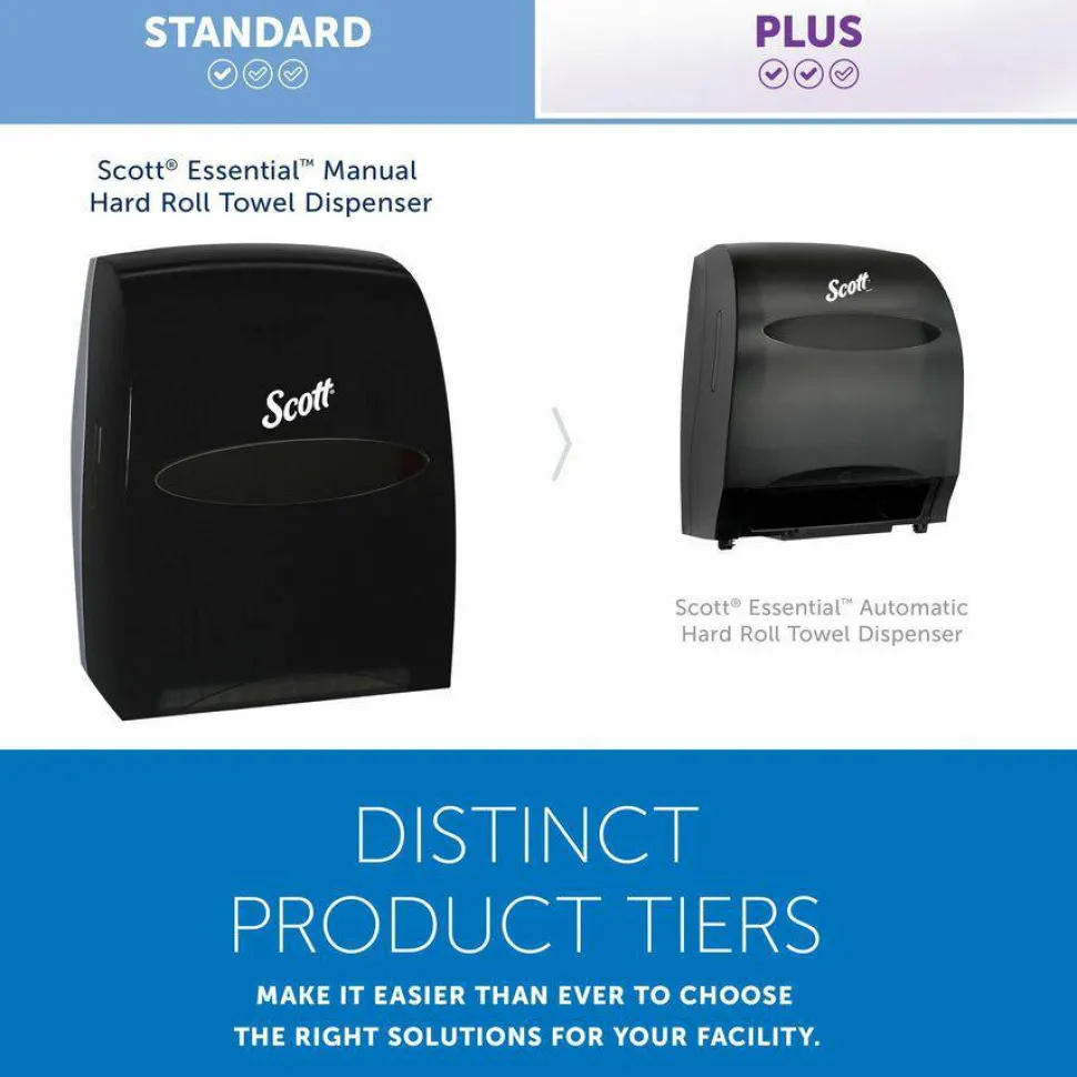 Scott Essential Manual Hard Roll Towel Dispenser, 13.06 x 11 x 16.94, Black