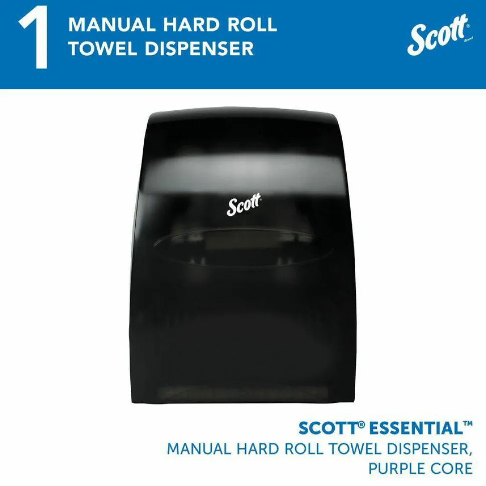 Scott Essential Manual Hard Roll Towel Dispenser, 13.06 x 11 x 16.94, Black