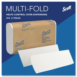 Scott Essential Multi-Fold Towels, 1-Ply, 8 x 9.4, White, 250/Pack, 16 Packs/Carton