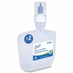 Scott Green Certified Foam Hand Soap, Unscented, 1.2 L E-Cassette Bottles, Case Of 2 Refills