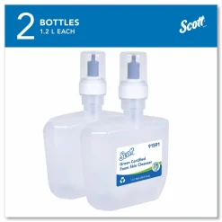 Scott Green Certified Foam Hand Soap, Unscented, 1.2 L E-Cassette Bottles, Case Of 2 Refills