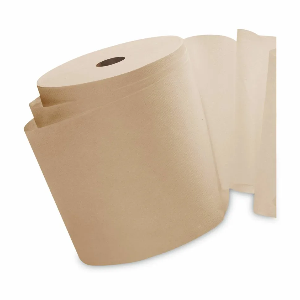 Scott Hard Roll 1-Ply Paper Towels, 100% Recycled, Brown, 800' Per Roll, Pack Of 12 Rolls