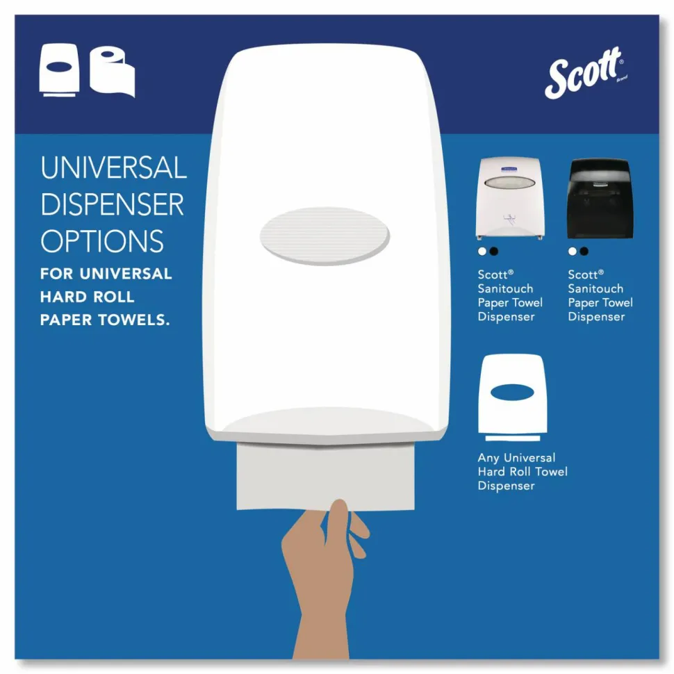Scott Hardwound 1-Ply Paper Towels, 60% Recycled, 1000' Per Roll, Pack Of 12 Rolls