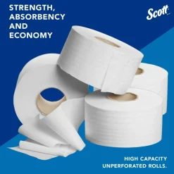 Scott Jumbo Jr 2-Ply Toilet Paper, 25% Recycled, 1000 Sheets Per Roll, Pack Of 4 Rolls