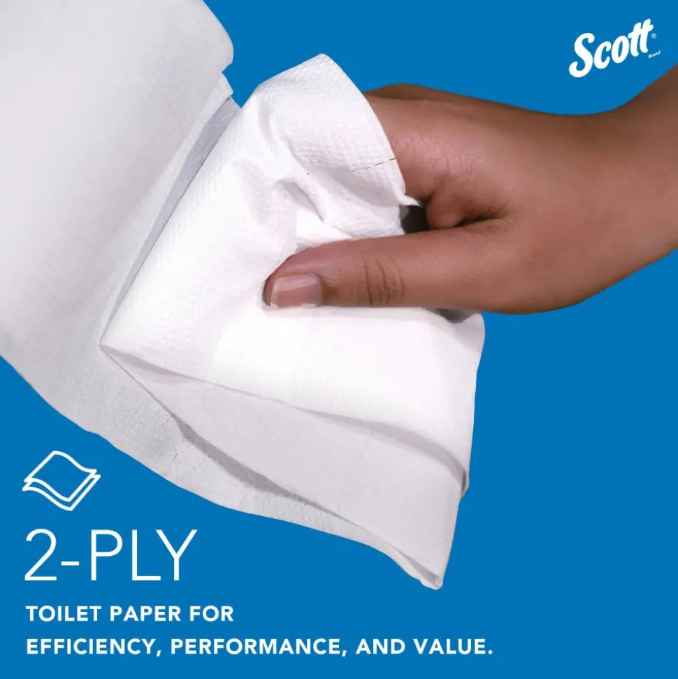 Scott Jumbo Jr 2-Ply Toilet Paper, 25% Recycled, 1000 Sheets Per Roll, Pack Of 4 Rolls