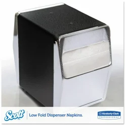 Scott Low-Fold Dispenser Napkins, 1-Ply, 12 x 7, White, 250/Pack, 32 Packs/Carton