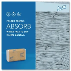 Scott Multi-Fold 2-Ply Paper Towels, 250 Sheets Per Pack, Case Of 16 Packs