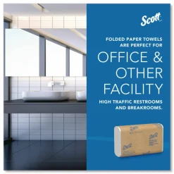 Scott Multi-Fold Towels, Absorbency Pockets, 1-Ply, 9.2 x 9.4, White, 250 Sheets/Pack, 12 Packs/Carton