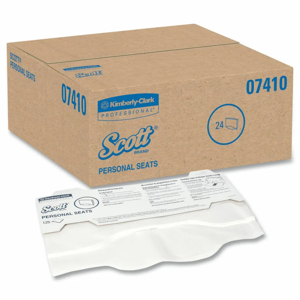 Scott Personal Toilet Seat Covers, 15" x 18", White, Pack Of 125