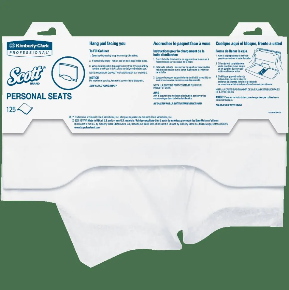 Scott Personal Toilet Seat Covers, 15" x 18", White, Pack Of 125