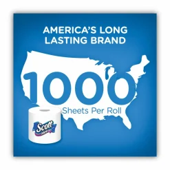 Scott 1-Ply Toilet Paper, 1000 Sheets Per Roll, Pack Of 20 Rolls