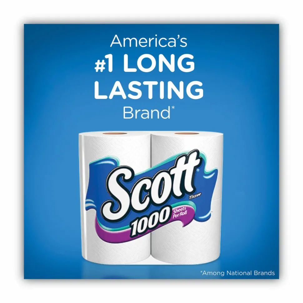 Scott 1-Ply Toilet Paper, 1000 Sheets Per Roll, Pack Of 20 Rolls