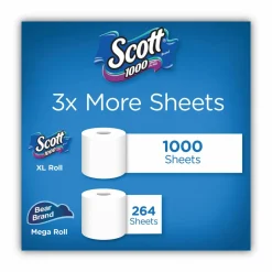 Scott 1-Ply Toilet Paper, 1000 Sheets Per Roll, Pack Of 20 Rolls