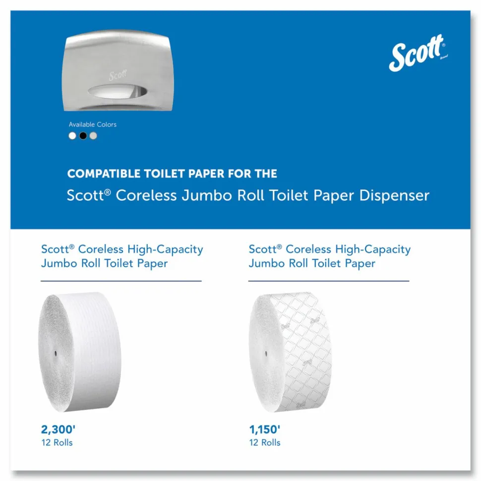 Scott Pro Coreless Jumbo Roll Tissue Dispenser, EZ Load, 14.38 x 6 x 9.75, Stainless Steel