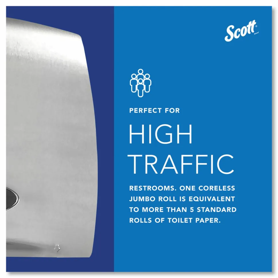 Scott Pro Coreless Jumbo Roll Tissue Dispenser, EZ Load, 14.38 x 6 x 9.75, Stainless Steel
