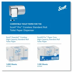 Scott Pro Coreless SRB Tissue Dispenser, 10.13 x 6.4 x 7, Stainless Steel