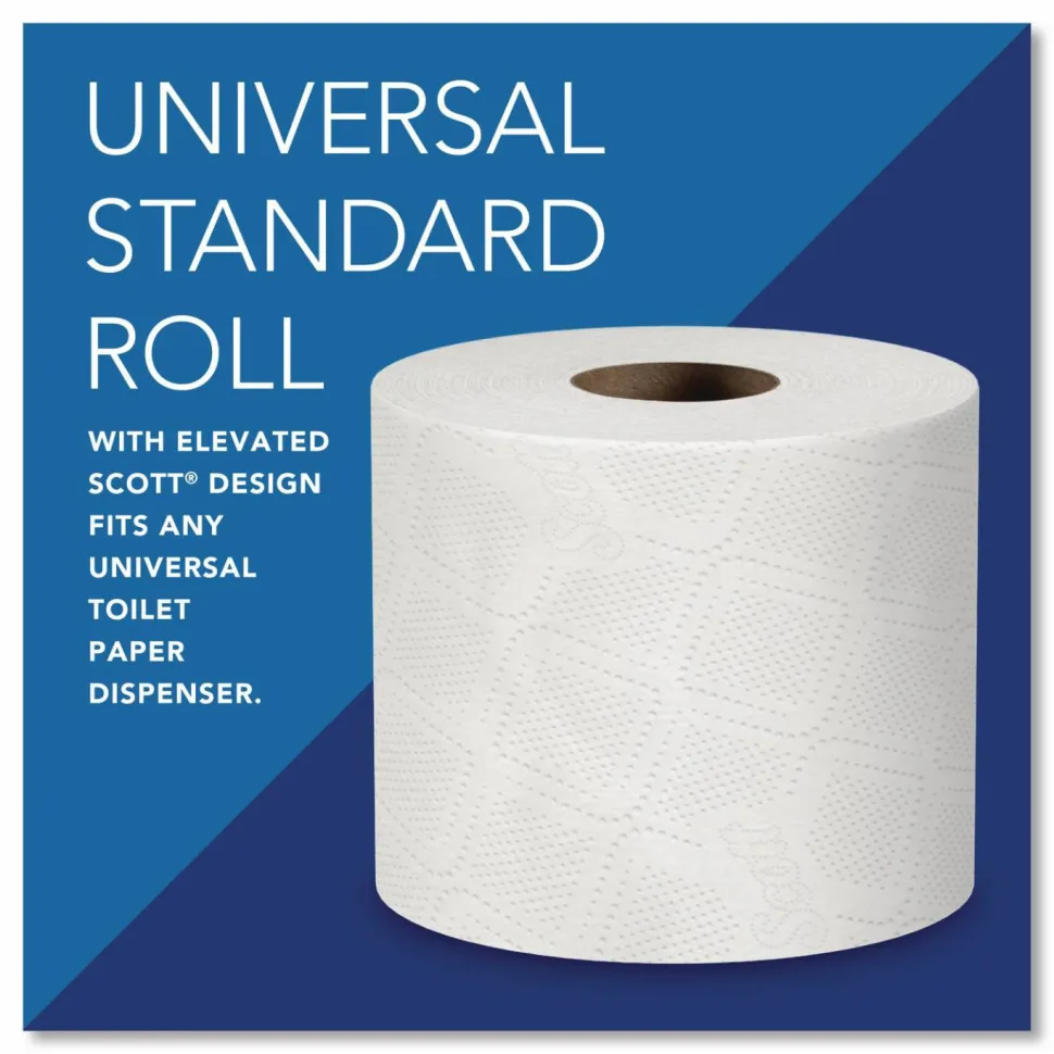 Scott Professional 100% Recycled Fiber Standard Toilet Paper, Elevated Design, 2-Ply, Individually Wrapped, 473 Sheets Per Roll, Pack Of 80 Rolls