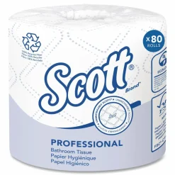 Scott Professional 100% Recycled Fiber Standard Toilet Paper, Elevated Design, 2-Ply, Individually Wrapped, 473 Sheets Per Roll, Pack Of 80 Rolls