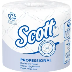 Scott Professional 100% Recycled Fiber Standard Toilet Paper, Elevated Design, 2-Ply, Individually Wrapped, 473 Sheets Per Roll, Pack Of 80 Rolls
