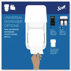 Scott Professional Standard Roll 2-Ply Toilet Paper, 25% Recycled, 550 Sheets Per Roll, Pack Of 80 Rolls