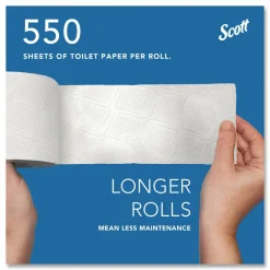 Scott Professional Standard Roll 2-Ply Toilet Paper, 25% Recycled, 550 Sheets Per Roll, Pack Of 80 Rolls