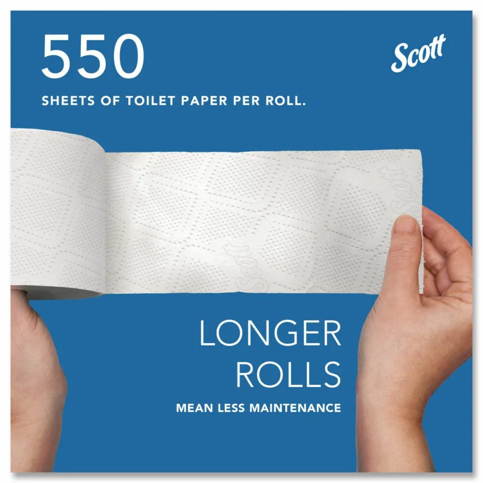 Scott Professional Standard Roll 2-Ply Toilet Paper, 25% Recycled, 550 Sheets Per Roll, Pack Of 80 Rolls