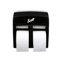 Scott Pro High Capacity SRB Toilet Paper Dispenser - Roll Dispenser - 4x Roll - 12.8"x11.3"x 6.2" Depth - Plastic - Black - Compact, Durable - 44518