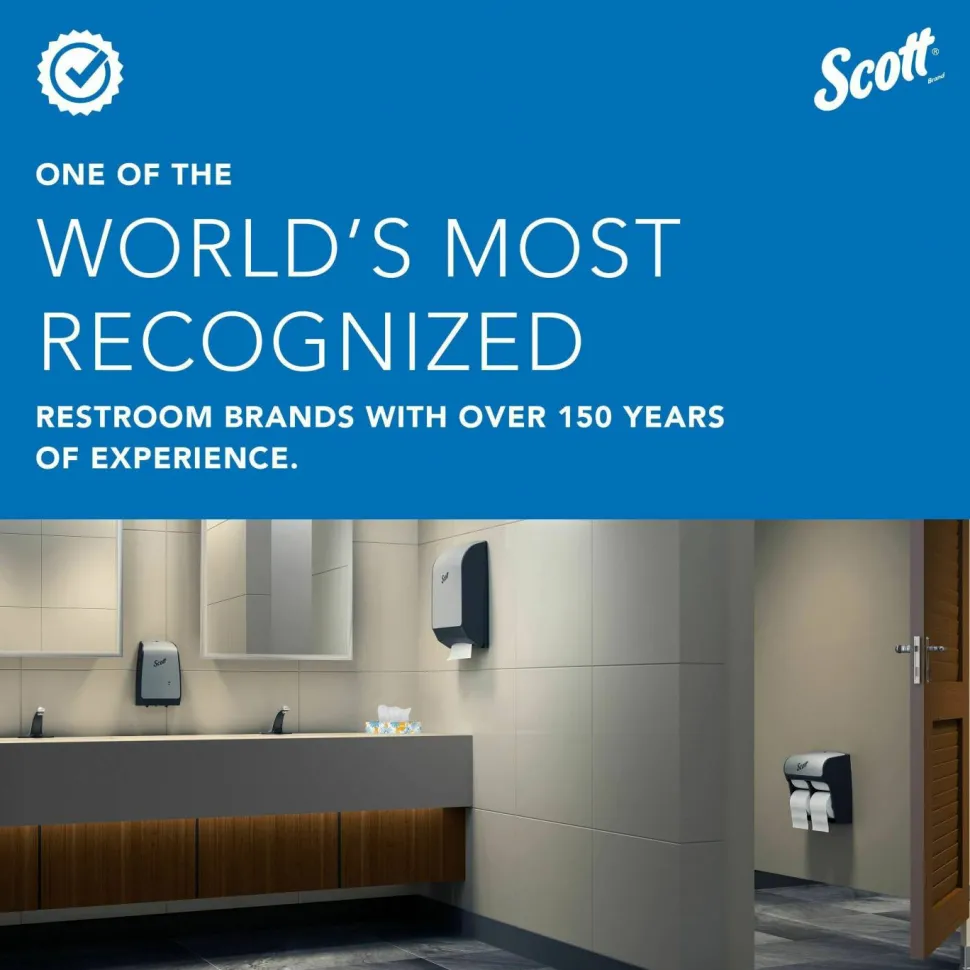 Scott Pro High Capacity SRB Toilet Paper Dispenser - Roll Dispenser - 4x Roll - 12.8"x11.3"x 6.2" Depth - Plastic - Black - Compact, Durable - 44518