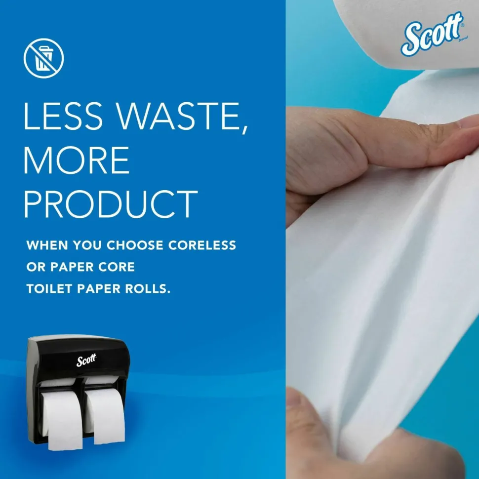 Scott Pro High Capacity SRB Toilet Paper Dispenser - Roll Dispenser - 4x Roll - 12.8"x11.3"x 6.2" Depth - Plastic - Black - Compact, Durable - 44518