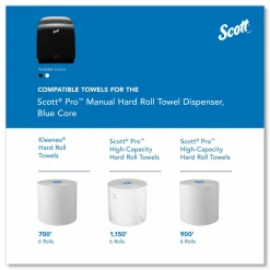 Scott Pro Mod Manual Hard Roll Towel Dispenser, 12.66 x 9.18 x 16.44, Smoke