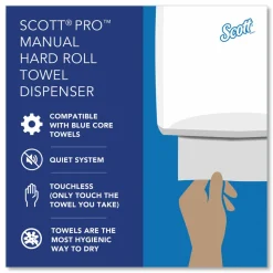 Scott Pro Mod Manual Hard Roll Towel Dispenser, 12.66 x 9.18 x 16.44, Smoke