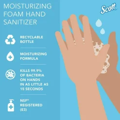 Scott Pro Moisturizing Foam Hand Sanitizer, 1,200 mL Cassette, Fruity Cucumber Scent, 2/Carton