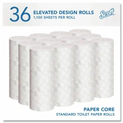 Scott Pro Small-Core High-Capacity 2-Ply Toilet Paper, 1100' Per Roll, Pack Of 36 Rolls