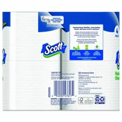 Scott Rapid-Dissolving Toilet Paper, Bath Tissue, Septic Safe, 1-Ply, White, 231 Sheets/Roll, 4/Rolls/Pack, 12 Packs/Carton