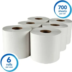 Scott Roll Control 1-Ply Center-Pull Paper Towels, 60% Recycled, 700 Sheets Per Roll, Pack Of 6 Rolls