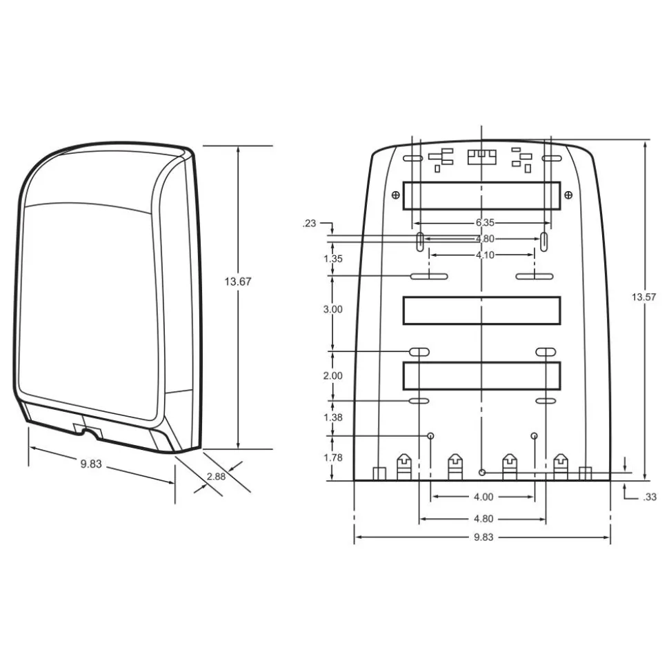 Scott Slimfold Folded Towel Dispenser (34830), White, Compact, One-At-A-Time Manual Dispensing, 9.8" x 2.8" x 13.67" (Qty 1)
