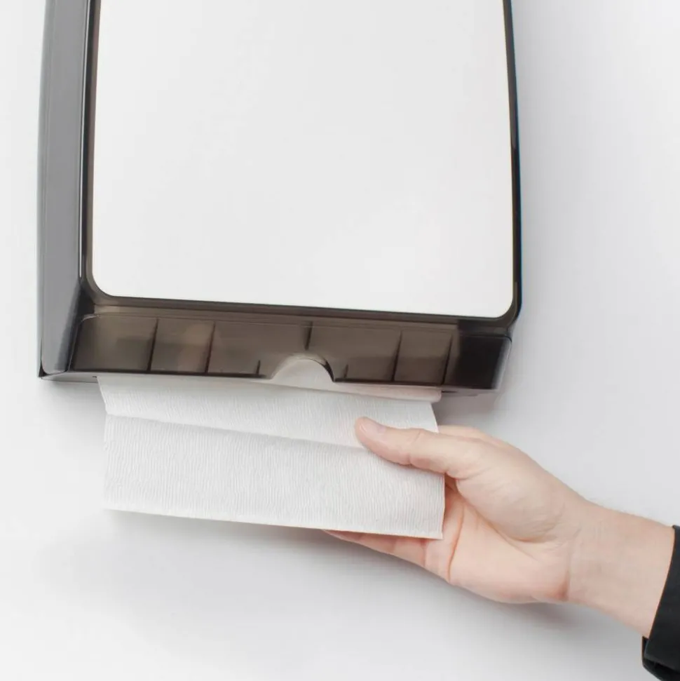 Scott Slimfold Folded Towel Dispenser (34830), White, Compact, One-At-A-Time Manual Dispensing, 9.8" x 2.8" x 13.67" (Qty 1)