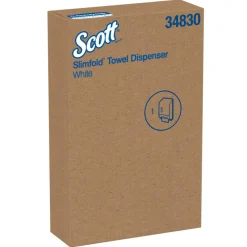 Scott Slimfold Folded Towel Dispenser (34830), White, Compact, One-At-A-Time Manual Dispensing, 9.8