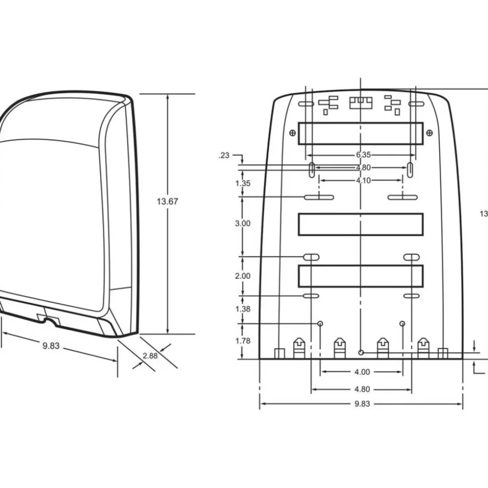 Scott Slimfold Folded Towel Dispenser (34830), White, Compact, One-At-A-Time Manual Dispensing, 9.8" x 2.8" x 13.67" (Qty 1)