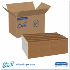 Scott Tall-Fold Dispenser Napkins, 1-Ply, 7 x 13.5, White, 500/Pack, 20 Packs/Carton